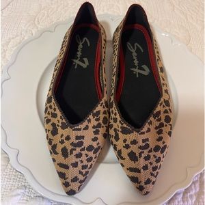 Seven7 “Elsa” leopard print ballet slipper with a pointed toe, size 8.